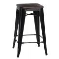 Meble :: Hokery :: Paris Wood 75cm hoker - czarny sosna szczotkowana