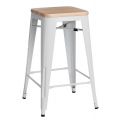 Meble :: Hokery :: Paris Wood 65cm hoker - biały sosna naturalna
