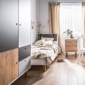 Łóżka do sypialni, tapicerowane, drewniane, małżeńskie, z pojemnikiem, pikowane