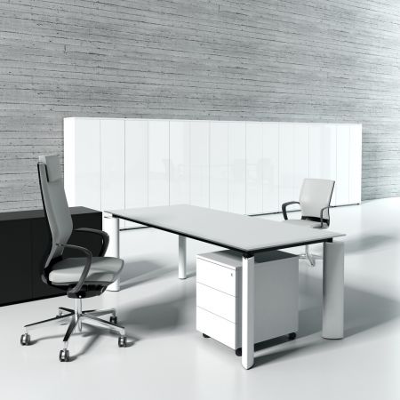 Meble :: Biurka :: Crystal biurko z blatem szklanym 160 cm - AE4S