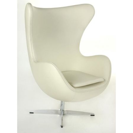 Pomieszczenia :: salon :: Fotel Jajo skóra - biały