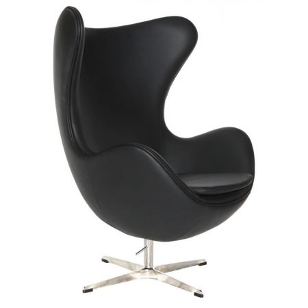 Pomieszczenia :: salon :: Fotel Jajo skóra - czarny