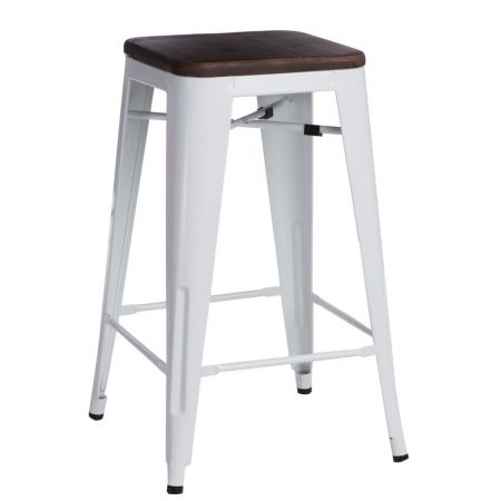 Meble :: Hokery :: Paris Wood 65cm hoker - biały sosna orzech