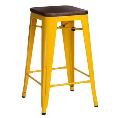 Meble :: Hokery :: Paris Wood 75cm hoker - żółty sosna orzech