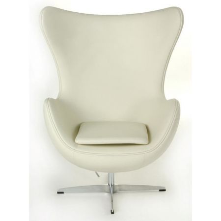 Pomieszczenia :: salon :: Fotel Jajo skóra - biały