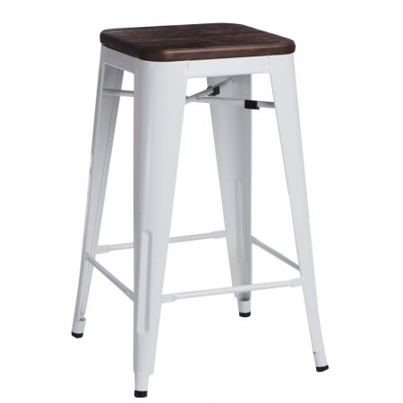 Meble :: Hokery :: Paris Wood 65cm hoker - biały sosna szczotkowana