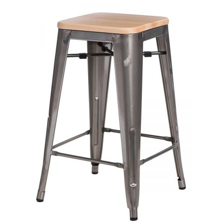Meble :: Hokery :: Paris Wood 65cm hoker - metal sosna naturalna