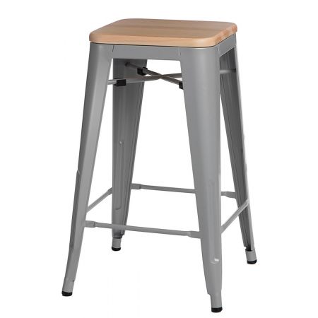 Meble :: Hokery :: Paris Wood 75cm hoker - szary sosna naturalna